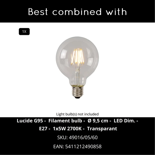 Lucide FIX - Pendelleuchten - Ø 10 cm - 1xE27 - Schwarz - CROSSSELL